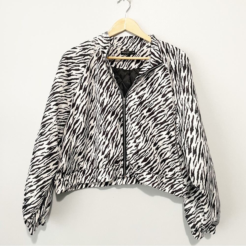 Shein Curve Zebra Print Bomber Jacket Size 3x Plus - image 6
